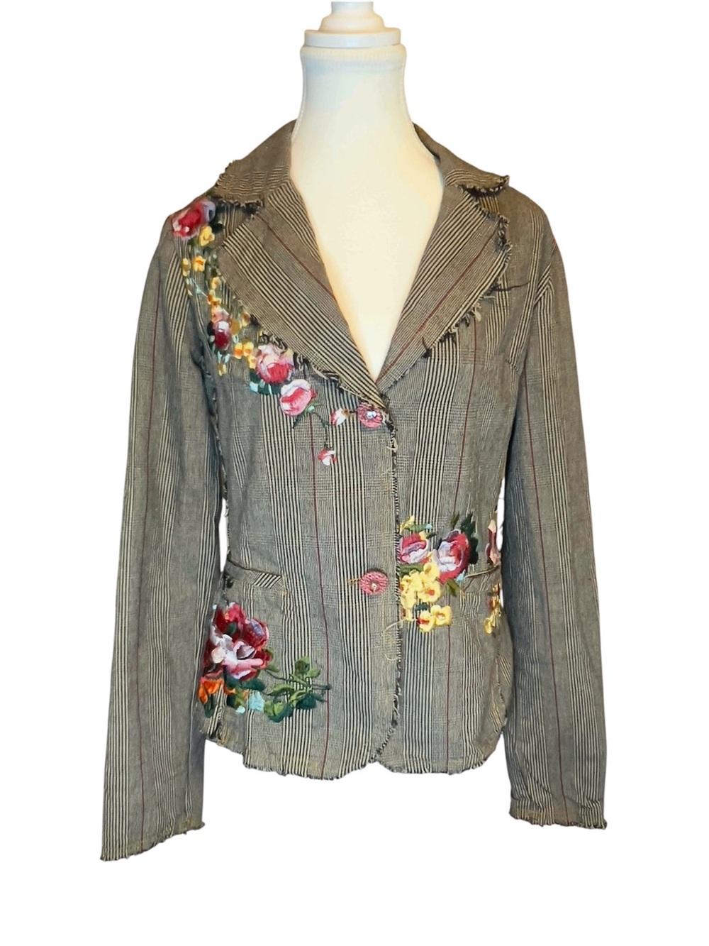 Entity Embroidered Floral Blazer Jacket size XL